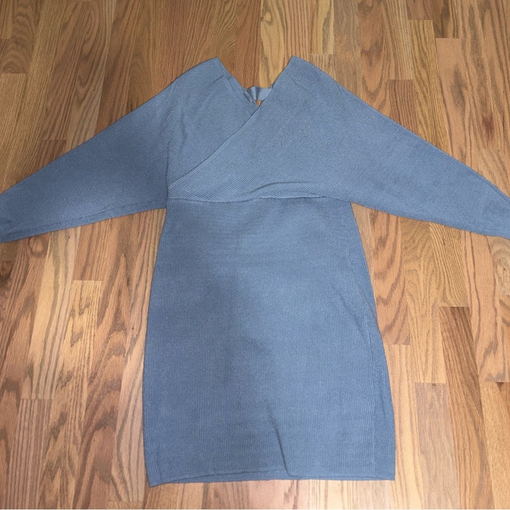 Blue Long Sleeve Dress Knit